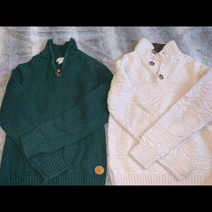 2 boys 3/4 zip sweaters